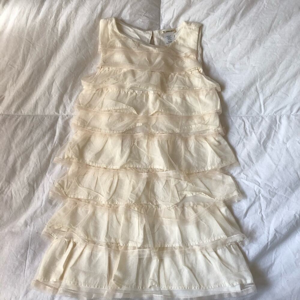 Crewcuts Girls' Cotton And Silk Lace Sleeveless Dress Ivory Size 5